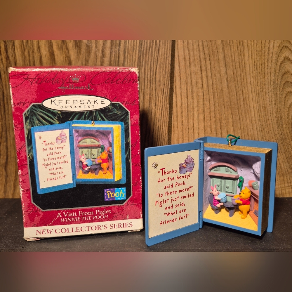 A Visit From Winnie the Pooh Book Ornament Vintage 1998